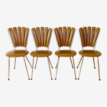 Set of 4 Soudexvinyl petal chairs