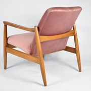 Fauteuil GFM-64 original, designer E.Homa, années 1960, rembourré, velours rose