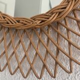 Vintage mirror 1960 sun rattan wicker - 40 cm