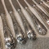 12 silver-plated dessert knives, Ercuis silversmith, Louis XV style, 29