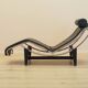 Leather chaise longue, LC4 style, 1980s, made in Italy