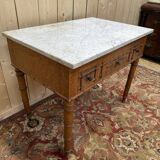 Table de toilette en bambou et marbre 1900