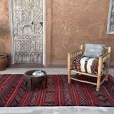 Moroccan Kilim Zemmour rug red - 150 x 285 cm