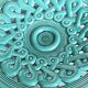 Large vintage turquoise ceramic bowl – Openwork braided pattern