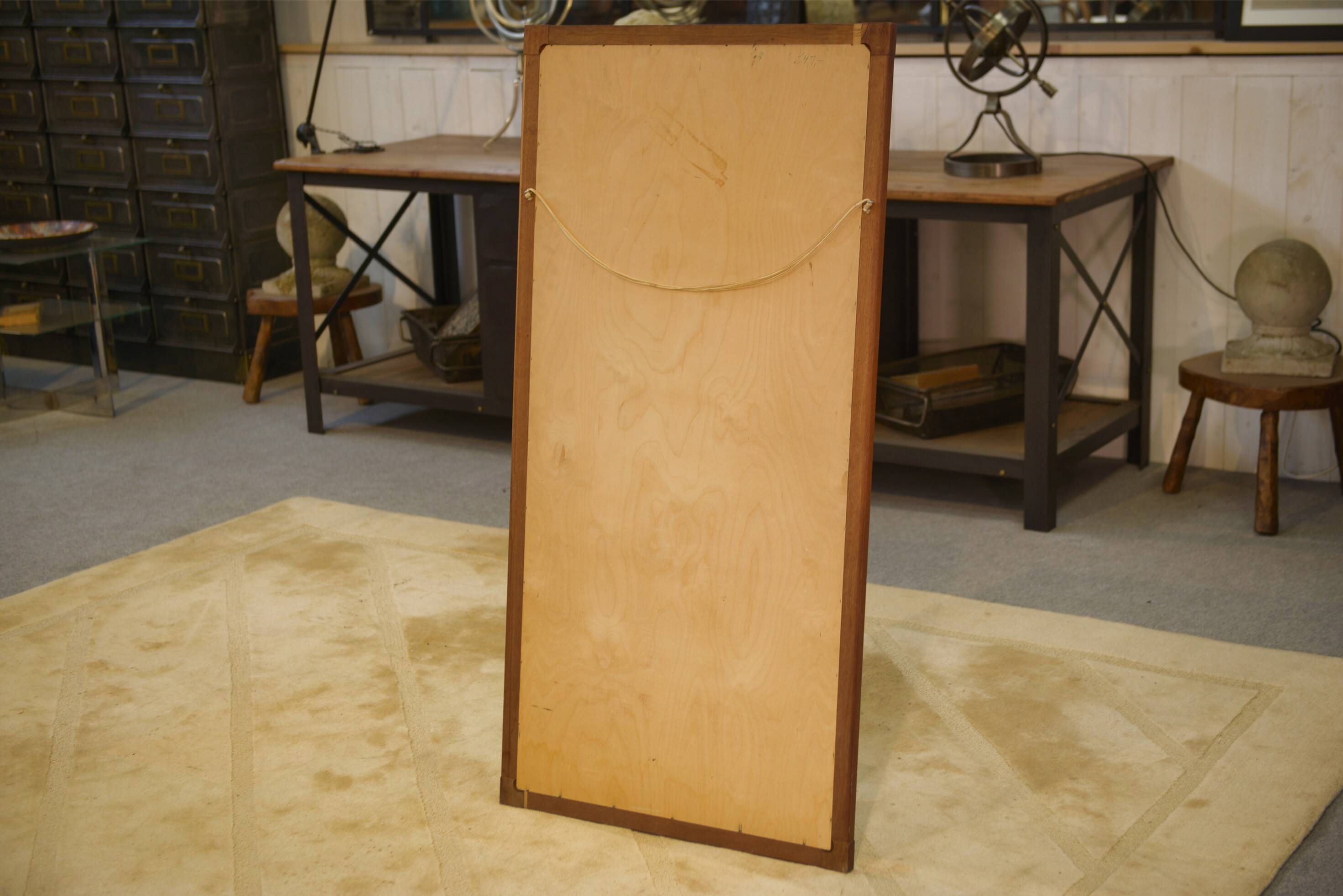 Scandinavian teak and ceramic mirror 1960s