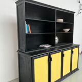 Buffet 2 corps, format XXL, ancien meuble d'école en bois
