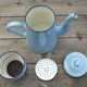Blue enamel coffee pot