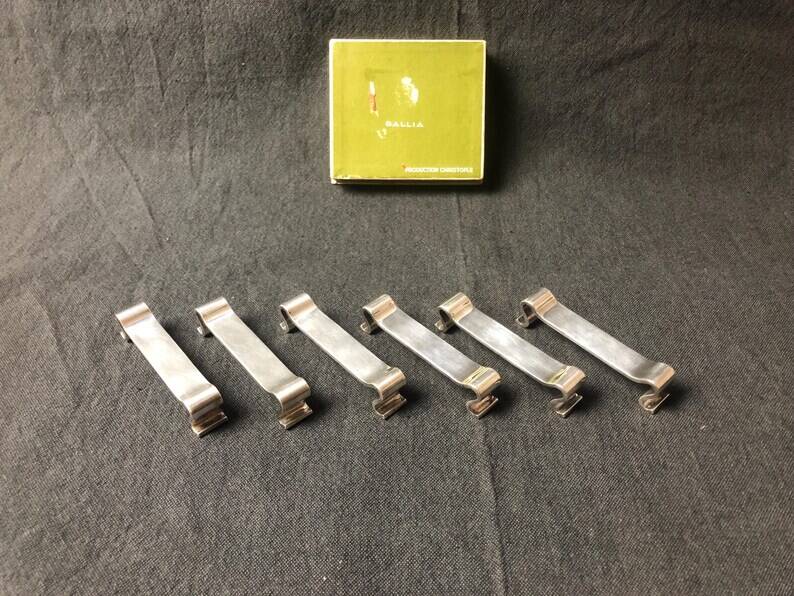 Vintage Christofle Silver Metal Knife Rests - Gallia Arabesque - Set of 6