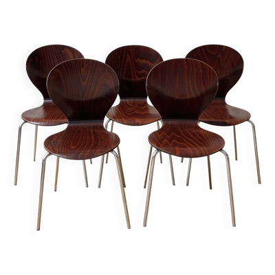 Suite de 5 chaises bistrot TON