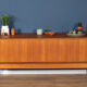 Retro teak 1960s G plan form five sideboard on hairpin legs