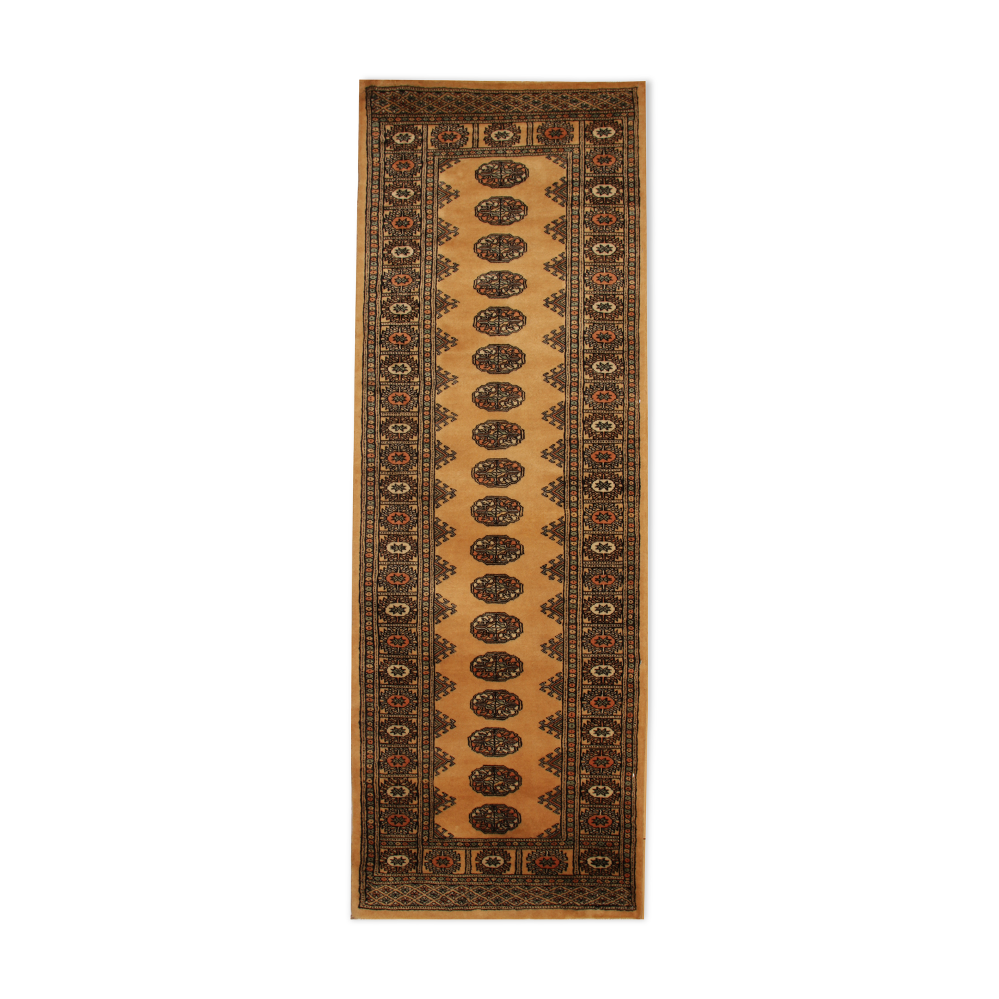 Tapis géométrique beige traditionnel 79x247cm