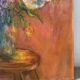oil on canvas "Bouquet on orange background", signed
