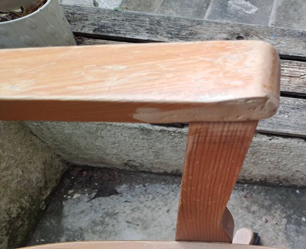 Chaise Bureau réglable bois clair vernissé 1980 . chaise vendue à l'unité