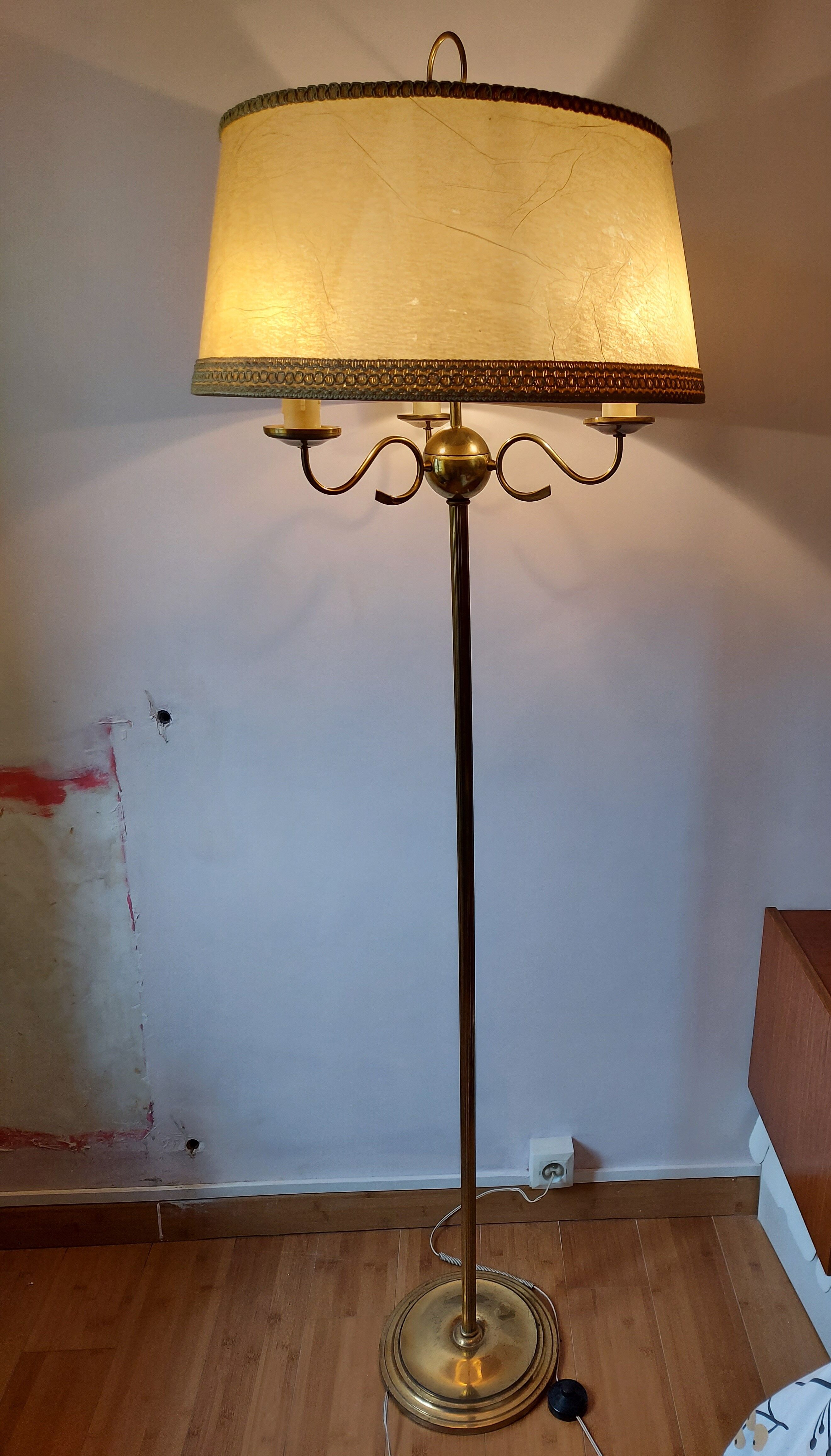 Vintage lamp lamp 3 brass lights