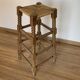 Stool high straw wood turned