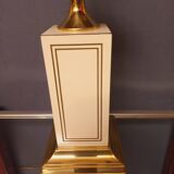 Large designer lamp in brass and ivory lacquer