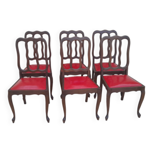 6 chaises vintage art - cuir