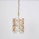 Pair of small golden brass pendants, Sciolari design for Palwa, Germany, 1970s.