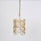 Pair of small golden brass pendants, Sciolari design for Palwa, Germany, 1970s.