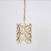 Pair of small golden brass pendants, Sciolari design for Palwa, Germany, 1970s.