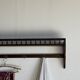 Antique wooden wall shelf with a turned gallery and 5 hooks L120 H40 D18