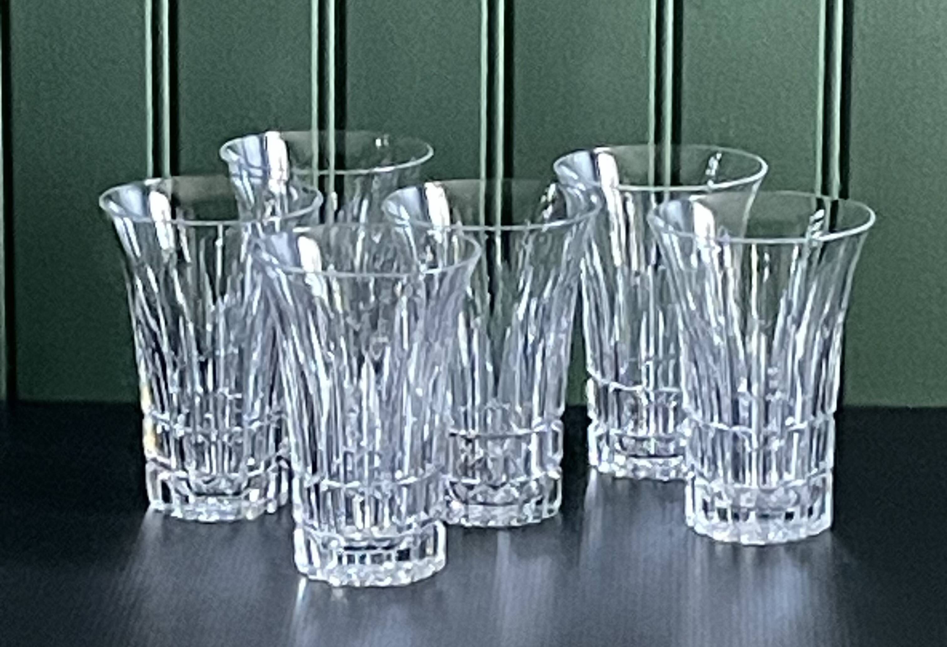 6 large crystal fruit juice glasses by Villeroy and Boch