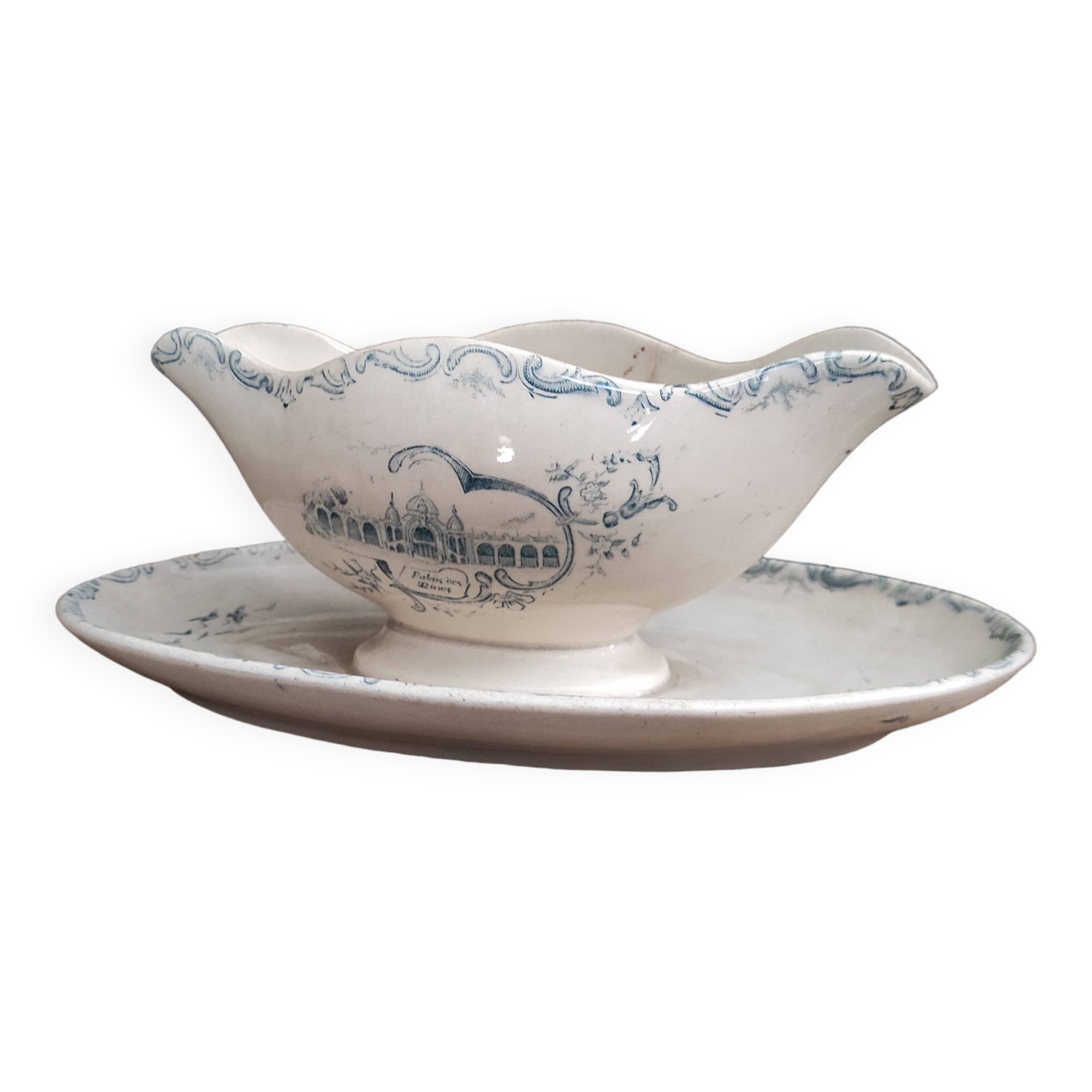 French antique sauce boat made for the Expo Paris 1900, from A. Lebacqz Bouchart