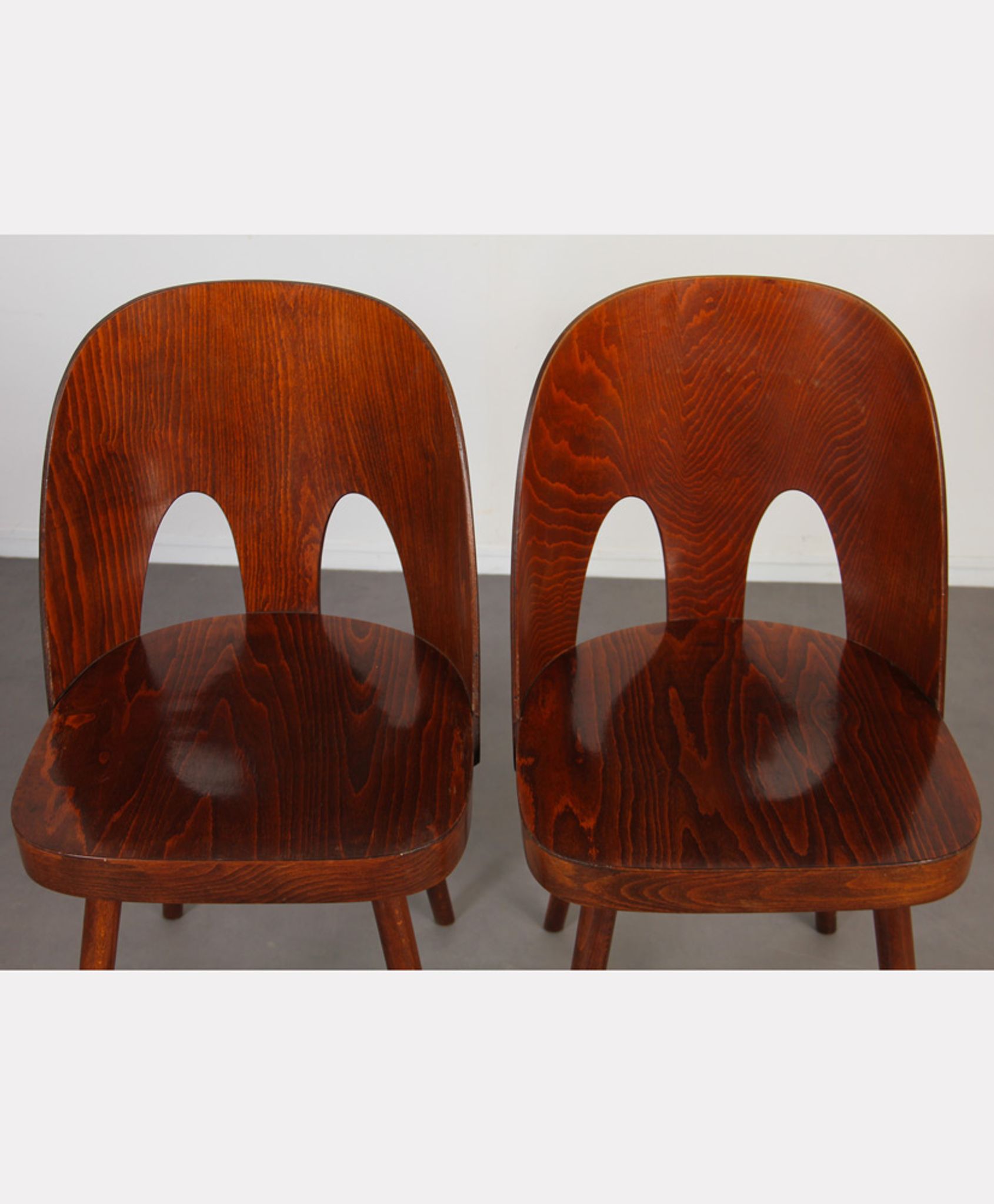 Suite of 4 vintage chairs by Oswald Haerdtl for Ton, 1960