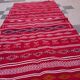 Red corridor handmade carpet large 280x125cm