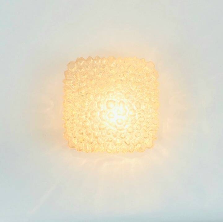 Mid-Century Amber Bubble Glass Wall Lamp by H. Tynell for Limburg, 1970s