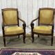Pair of 19th century mahogany armchairs with crossbars
