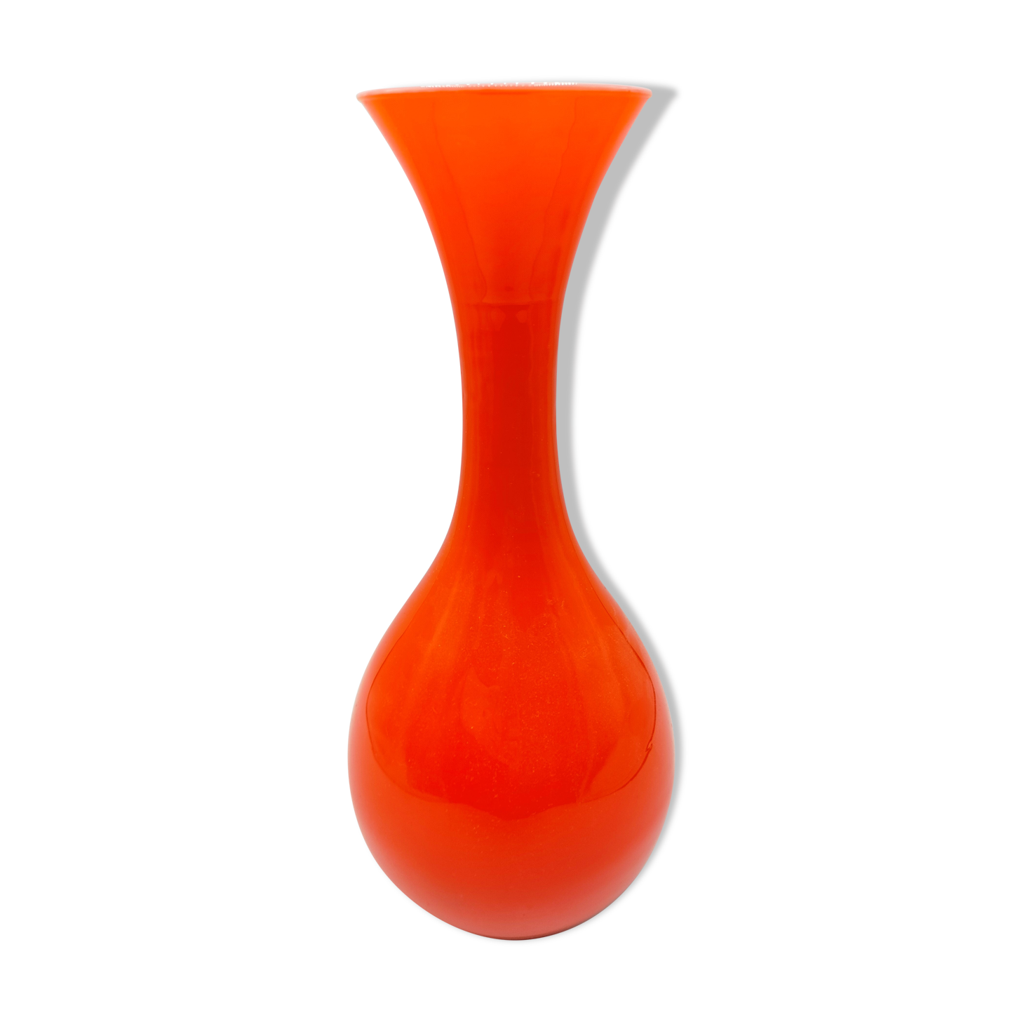 Orange glass vase 1970s