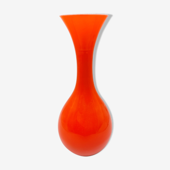Vase en verre orange années 1970