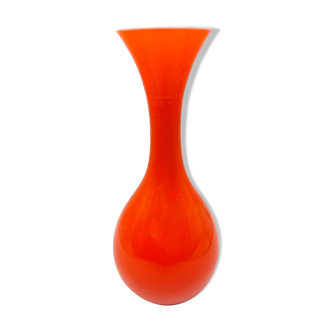 Orange glass vase 1970s