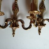 Paire d'appliques classiques en bronze doré
