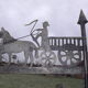 Metal and zinc weather vane, decor a l'attelage charette