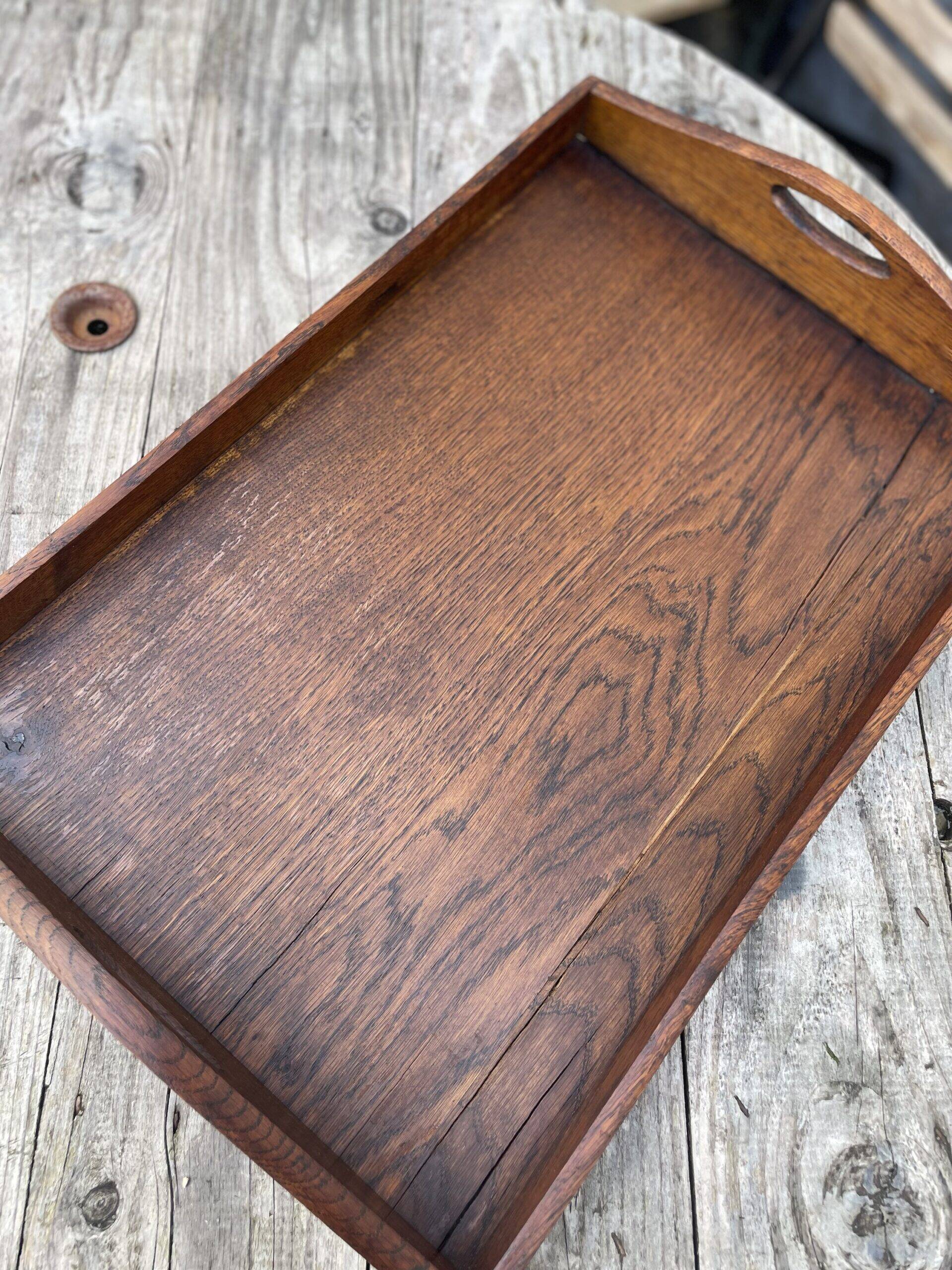 Large serving platter in solid oak