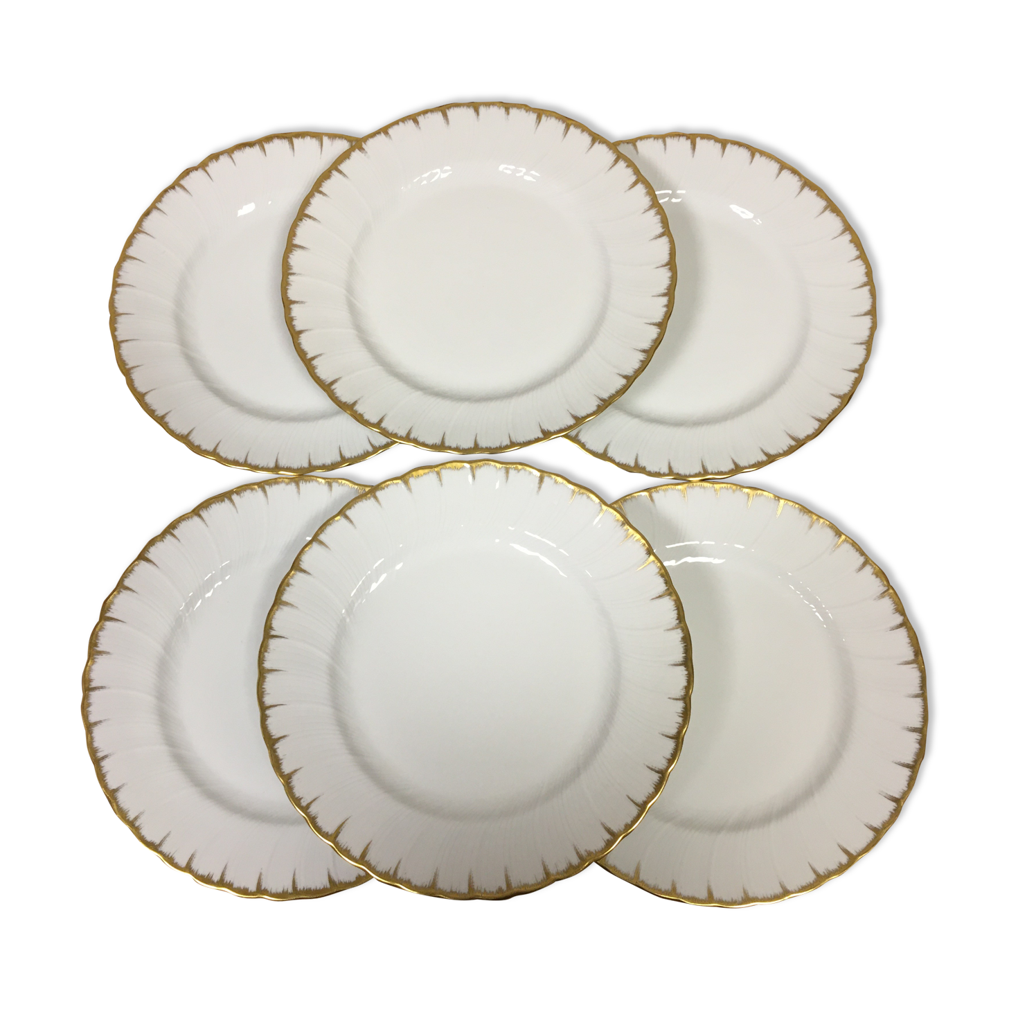 6 flat plates Bernardaud Limoges model Neuilly