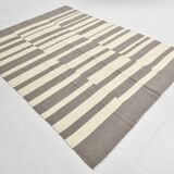 Modern Beige Grey Vintage Kilim Rug, 204x278Cm