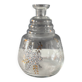 Carafe vintage en verre décor floral