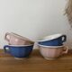 Set of 4 antique coloured faience cups KG Lunéville.