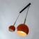 Vintage orange eye ball / suspension with 2 light points.