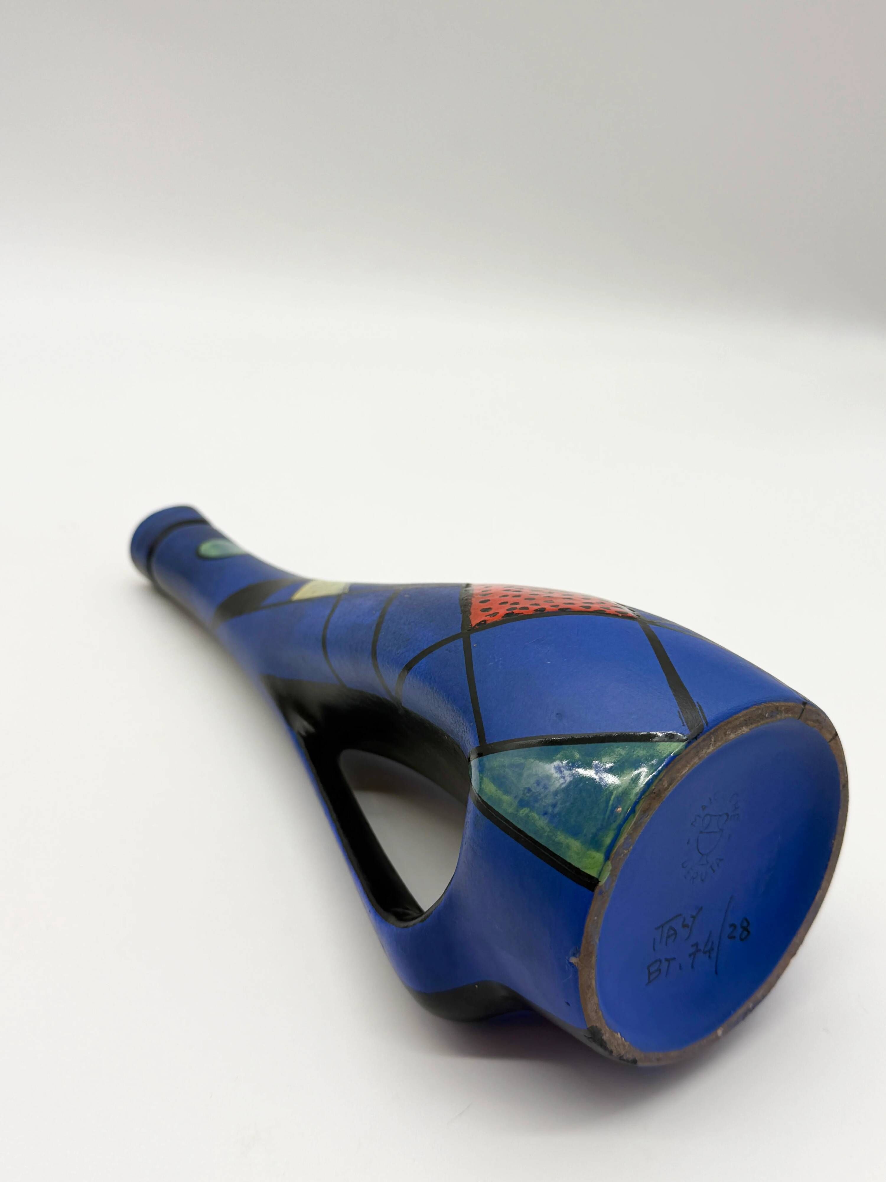 Vase / jug in ceramic "Maiolica Deruta", Italy, 1960s