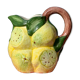 Hand-painted lemon barbotine pitcher vintage Italy