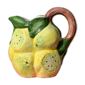 Pichet barbotine citron peint à la main Italie vintage