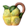 Hand-painted lemon barbotine pitcher vintage Italy