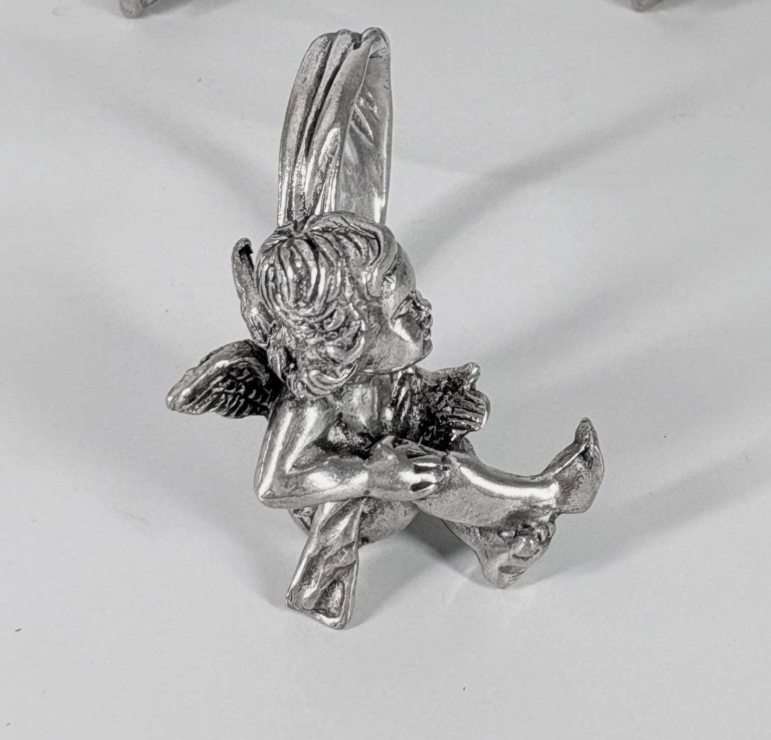 Set of 10 Silver-Plated Cherub Napkin Rings, Vintage Table Décor Putti Figurine