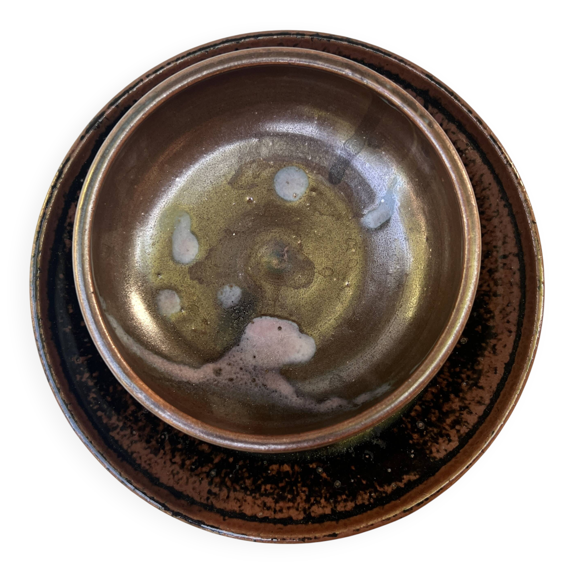 Ramekin / workshop pocket in glazed stoneware and signed