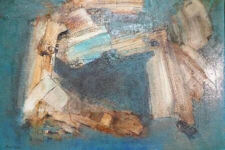 Maurice Boel, Blue Abstract Composition 1962