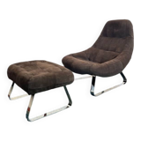 Fauteuil et pouf Earth de Percival Lafer, Brésil, années 1970